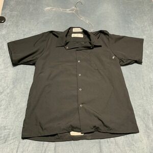 Pinnacle Shirt Mens Large Black Snap Button Camp Collar Chest Pocket Casual Fit